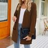 Women's Fashion Lightweight Long Casual Cardigan Double Side Pockets Front Open Loose Breathable Jacket