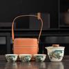 Ru kiln travel tea set, high-end business gifts, gifts for leaders, banks, insurance customers, and company annual meeting