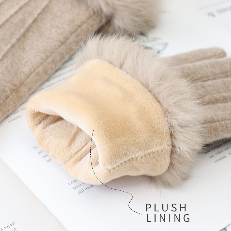 Winter Women's Wool Touch Screen Outdoor Sports Shopping Cycling Daily Use Warm  Gloves