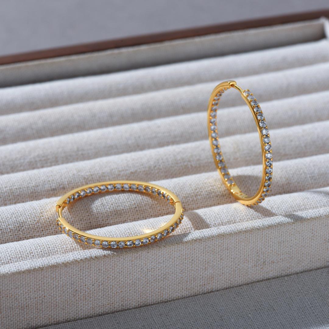 Европейский и американский высококачественный металлический ушной кафф с цирконием: Стильные, Роскошные и Простые Серьги