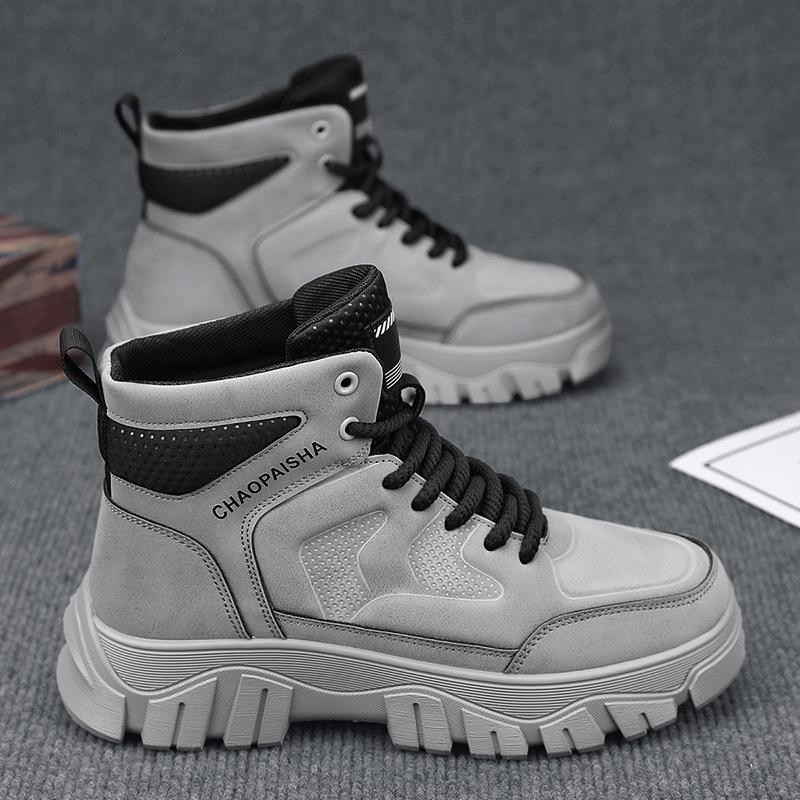 

Мужская обувь осень и зима 2024 новая мужская высокая ретро рабочая повседневная с увеличением роста износостойкая локомотивная ботинки Мартин прилив 44