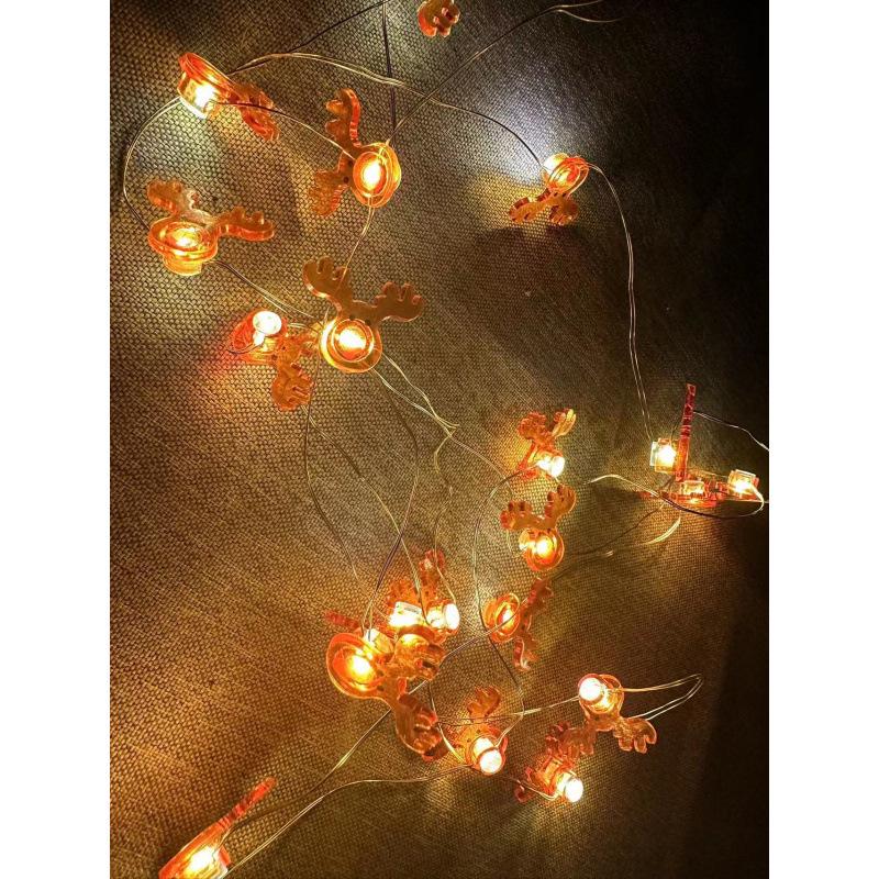 Luci di Natale a LED con Babbo Natale, Pupazzo di Neve, Renna e Campane nel Design Cappello Nero