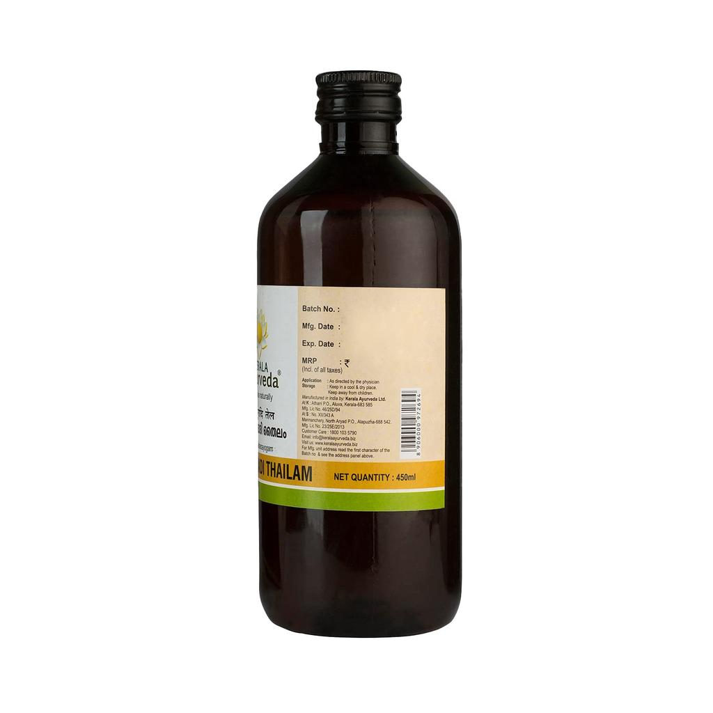 Kerala Ayurveda Karpooradi Thailam 450 Ml Herbal Chest Rub Oil for Adults & Kids, Natural Relief