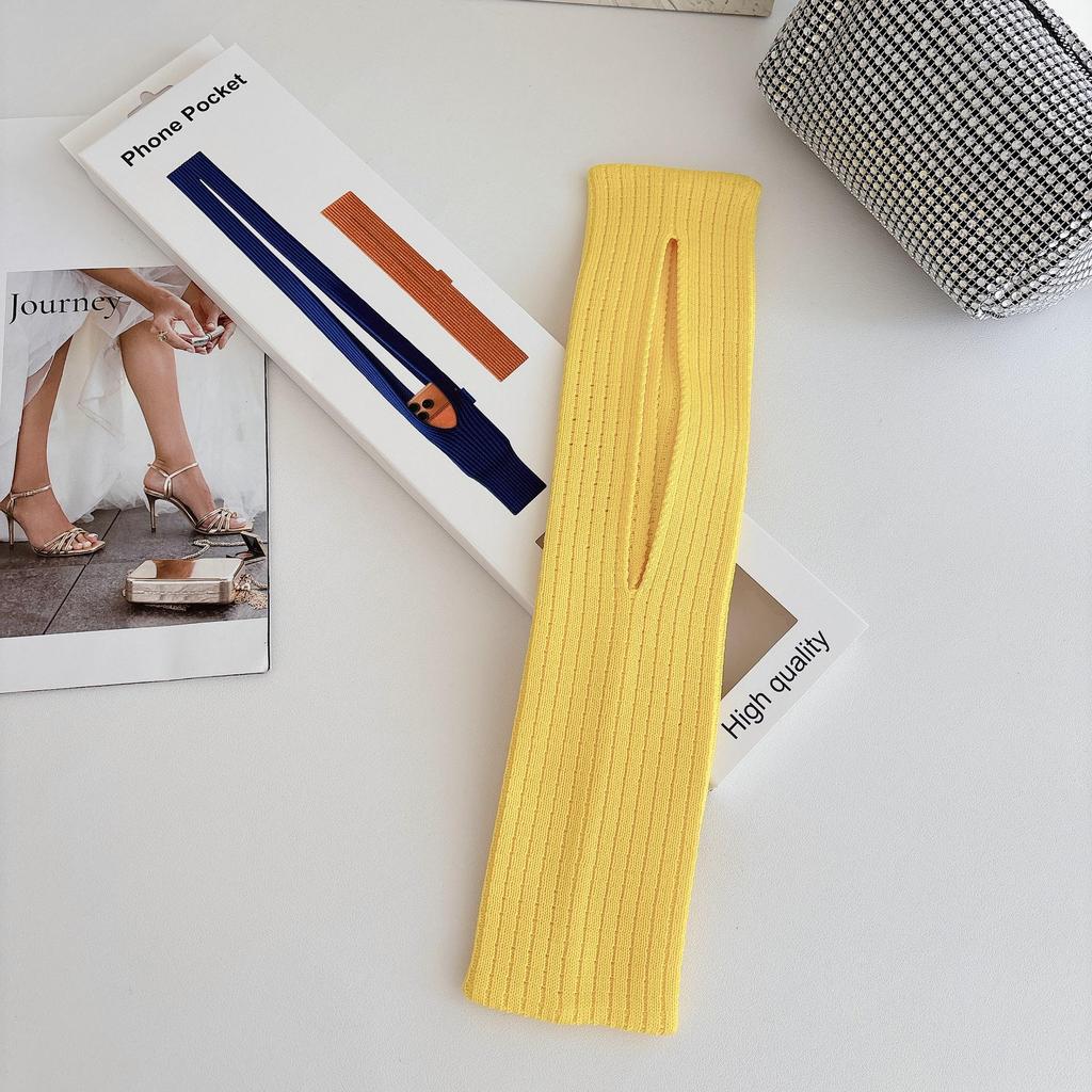 Stilvolle gestrickte Crossbody-Handtasche für Mobiltelefone – Multifunktionale Aufbewahrungstasche aus gewebtem Stoff