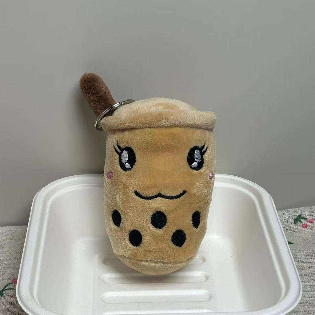 Adorable Milk Tea Cup Plush Keychain Doll