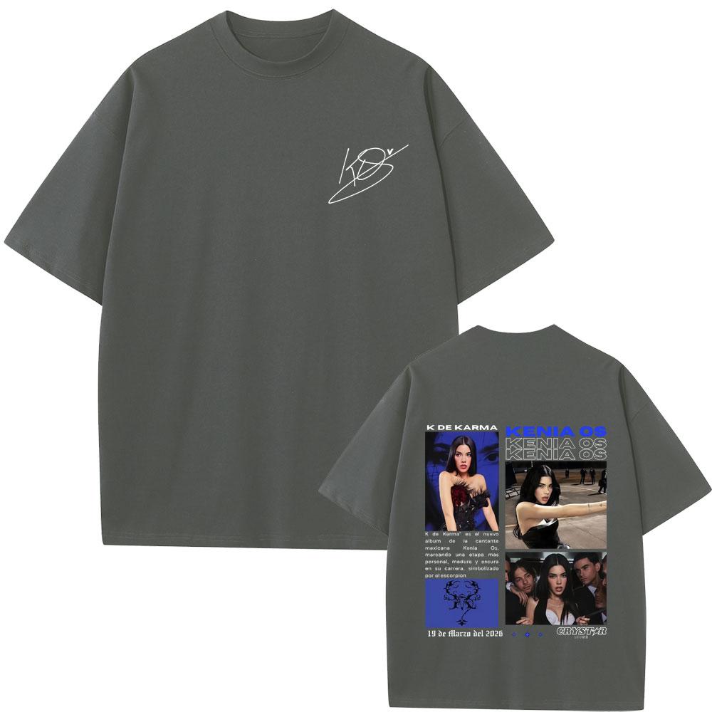 Singer Kenia Os K De Karma Tour 2026 Tshirt Unisex Women Fashion Pop Music Streetwear Unisex High Quality Soft Cotton Tshirts Tops