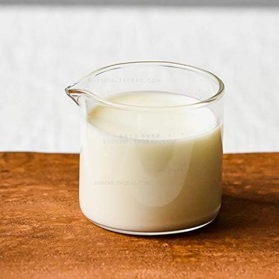 Sizikato 2 st Genomskinlig Glas Gräddkanna, 4oz Mini Kaffe Mjölk Grädde Kannor.