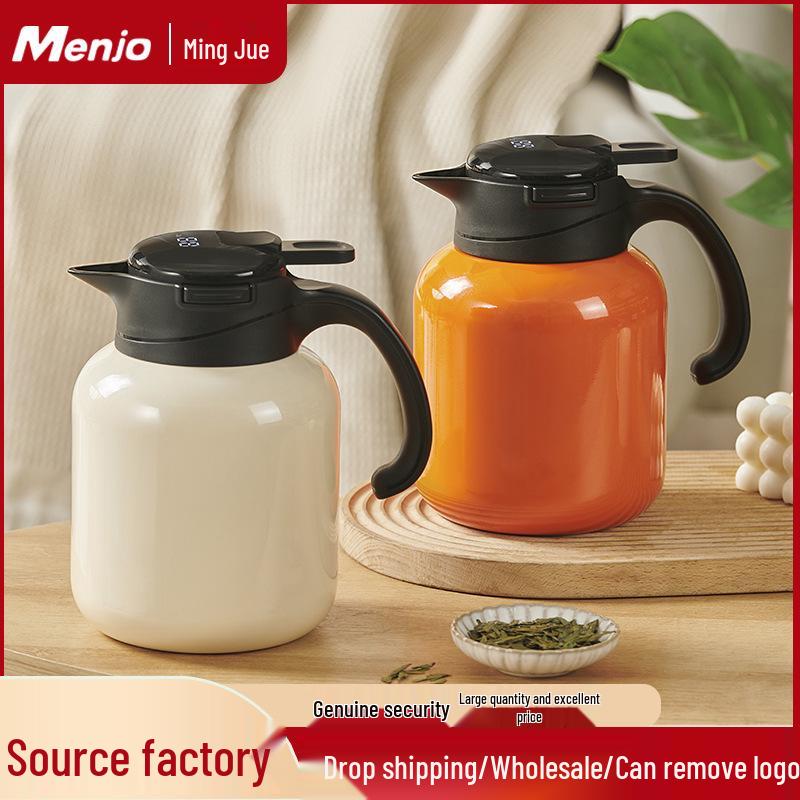 

Чайник из нержавеющей стали и керамики с большой вместимостью, с разделением чая и воды 1200ML Dark Green [Smart Temp Display 316L Inner]