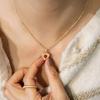 Exquisite S925 Sterling Silver Heart Necklace with Brushed Finish and Padparadscha Gemstone Pendant for Women