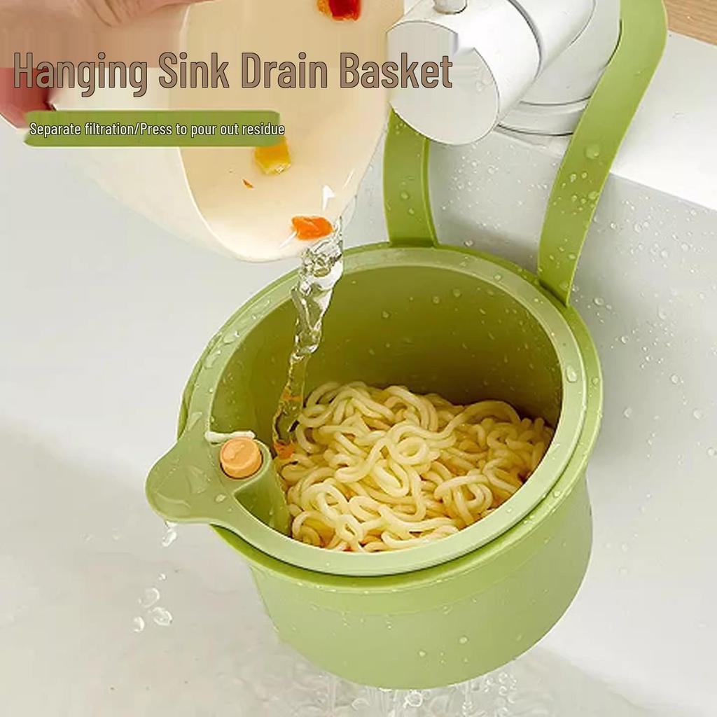 Hanging Kitchen Utensil Holder & Food Residue Filter Basket
