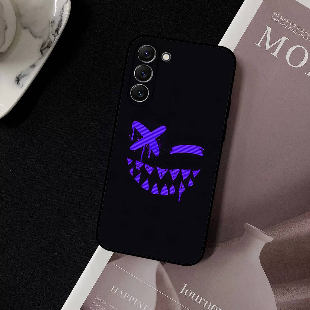 D-Devils-faces-S Phone Case For Samsung S24, S25 22,30,Note20,Lite,Ultra,5G,Plus,FE Black Cover