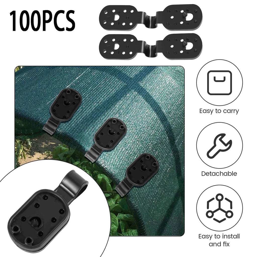 100Pcs Shade Cloth Plastic Clips Sunshade Net Clip Greenhouse Fabric Fix Clamps Grommet Fence Netting Hook