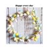 Easter Wreath Front Door 36cm Round Artificial Easter Garland Easter Egg Wreath Creative Spring Wreath Garland Easter Decoration for Front Door Bedroo