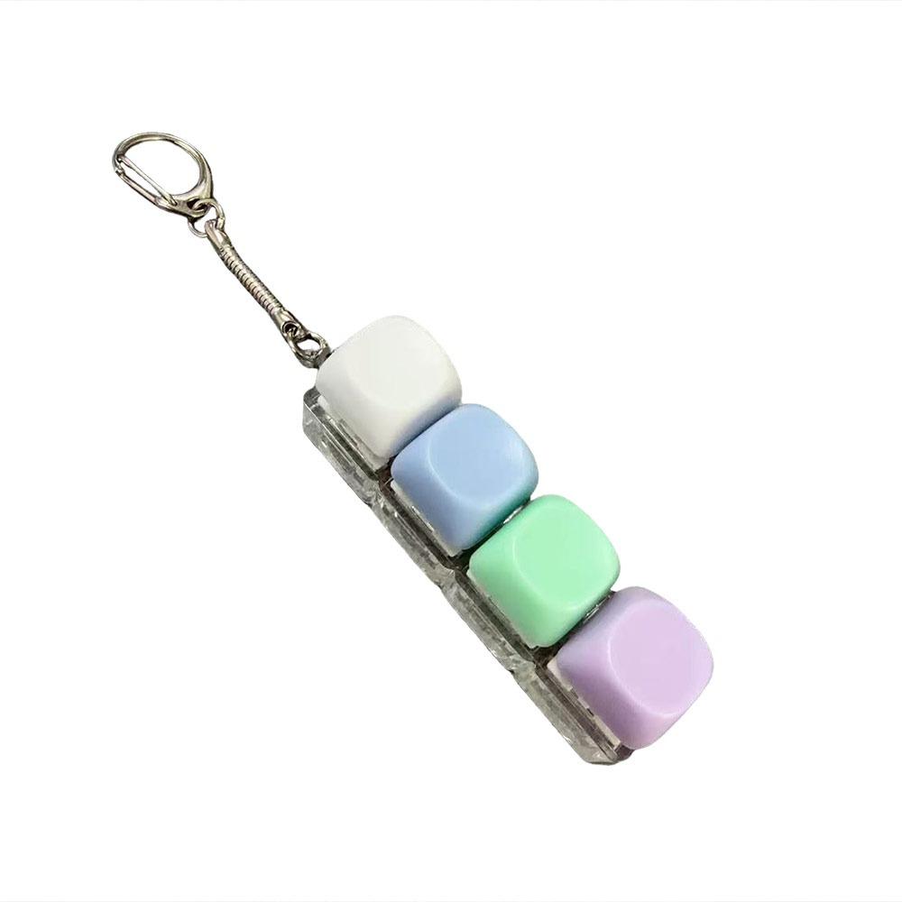 Tastenkappen Fidget Schlüsselanhänger 4 Tasten Clicker Spielzeug Anhänger Entspannende Finger Tastaturkappe für Erwachsene & Kinder
