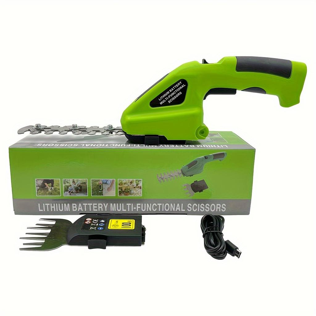 7.2V Elektrische Handheggenschaar en Snoeischaar - Compact 2-in-1 Tuingereedschap, Efficiënt Snijden voor Gazon- en Struikonderhoud