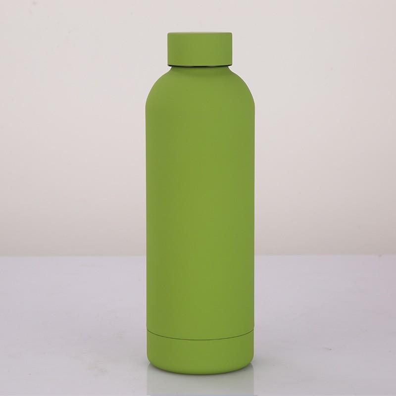 American Style Frosted Thermos: 304 Stainless Steel Sports Bottle with Rubber Finish, Large Capacity, Portable Smart Mouth Design.