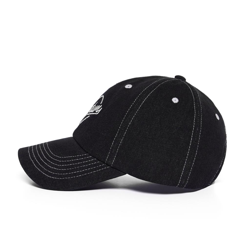 VERUTUM Heart Logo Stitch Ball Cap Black Denim