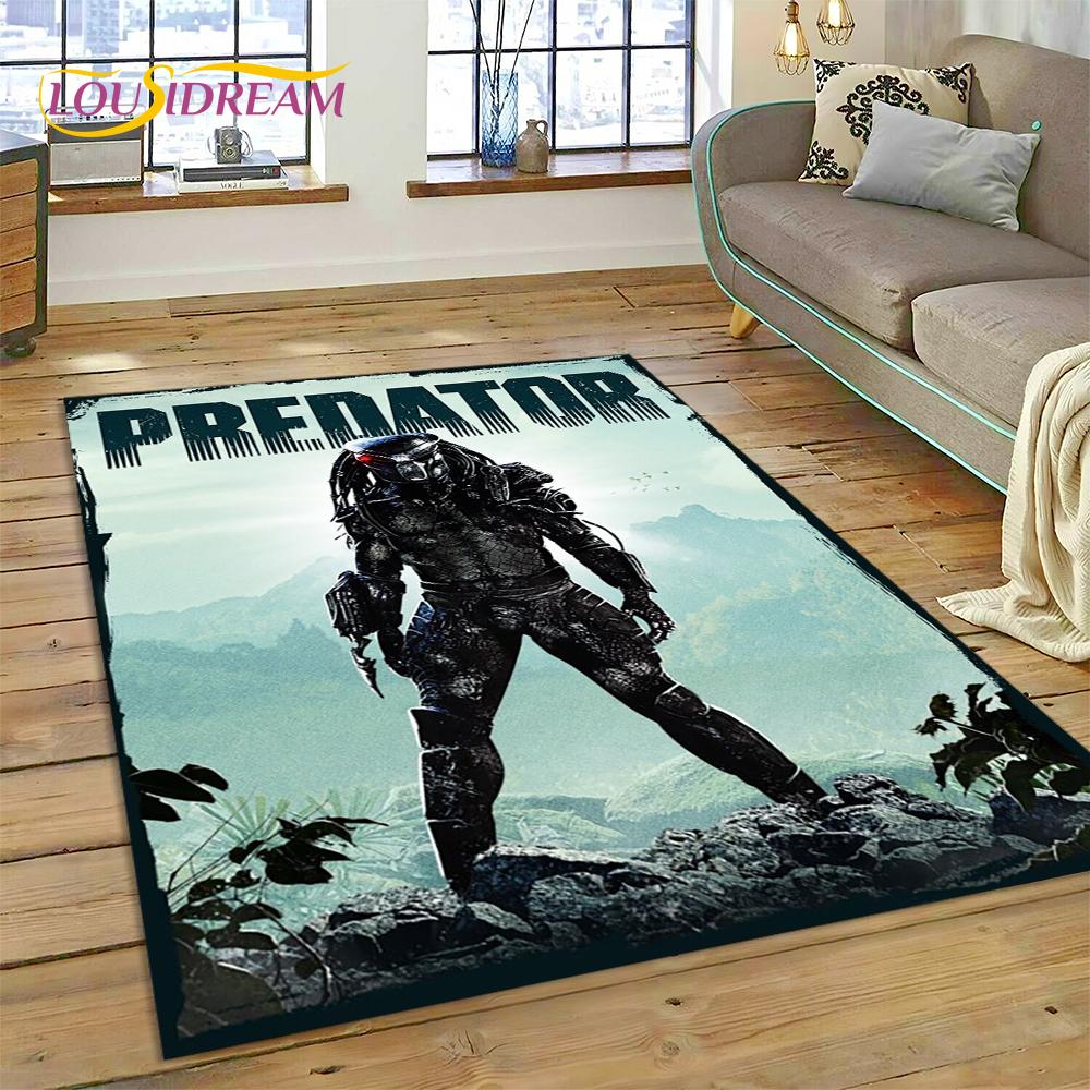 AVP Alien Vs. Tappeto Tappeto 3D Gioco del Predatore per Casa Soggiorno Camera da Letto Divano Zerbino Decorazione, Tappeto per Area Bambini Tappetino Antiscivolo Regalo
