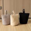1pc Plush Doorstop with Integrated Sandbag Soft Beige Gray Fluffy Fabric, Non-Electric, Ideal for Home, Bedroom, Office Decor, Door Stopper for Door