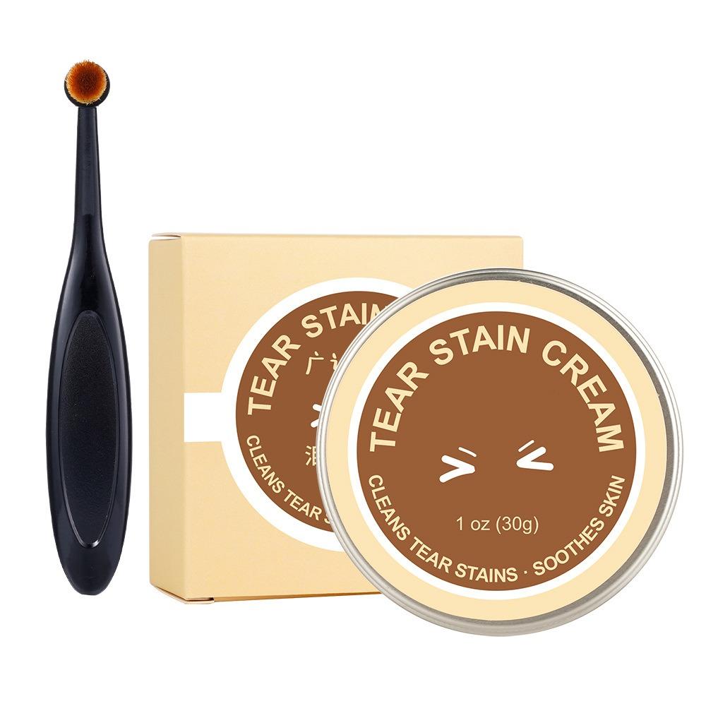 Safe Gentle Eye Care with Professional Brush Tear Stain Cream  for Dogs & Cats