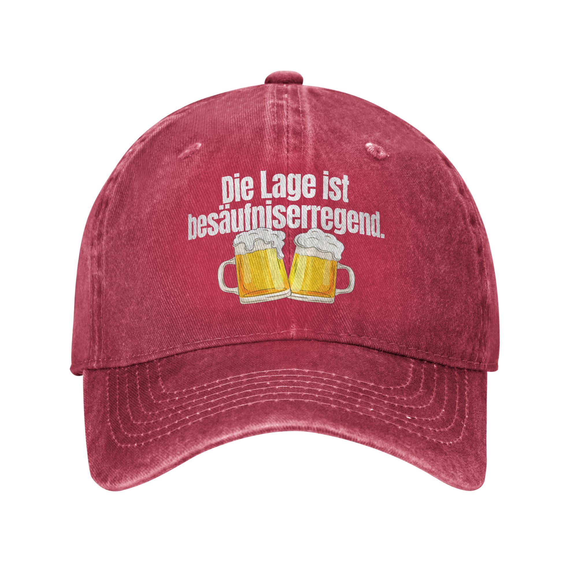Die Lage Ist Besaufniserregend Beer Baseball Caps Unstructured Malle  Distressed Denim Washed Sun Cap Outdoor Adjustable Hat Adjustable