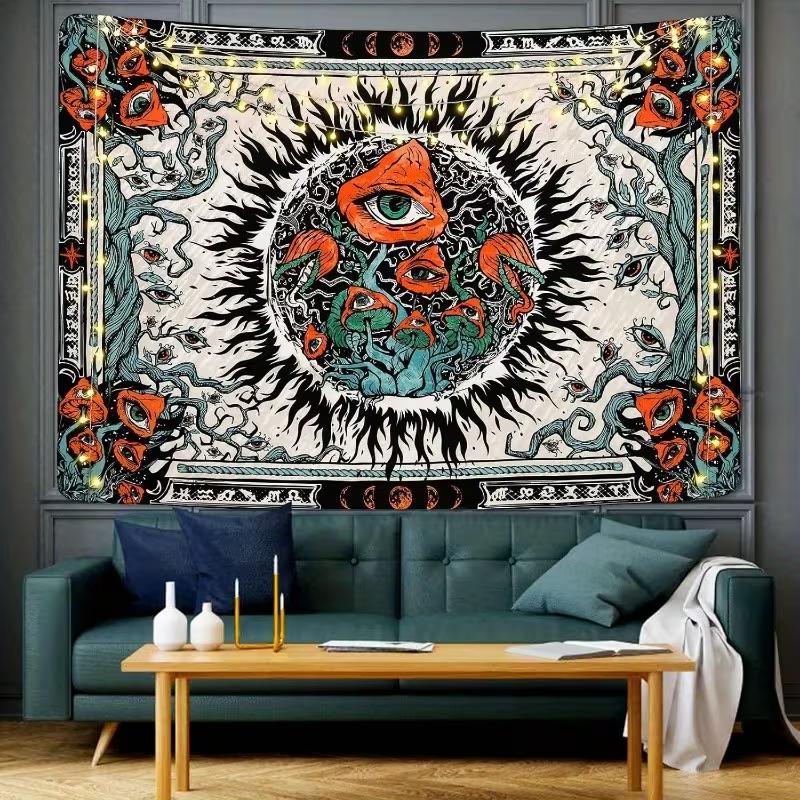 2D Gothic Third Eye Tapestry Mystical Witchy Home Background Decor 47.2x31.5inch/120*80cm