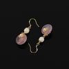 Elegant Pink Donut Peace Buckle Alloy Pearl Drop Stud & Clip On No Piercing Vintage Earrings