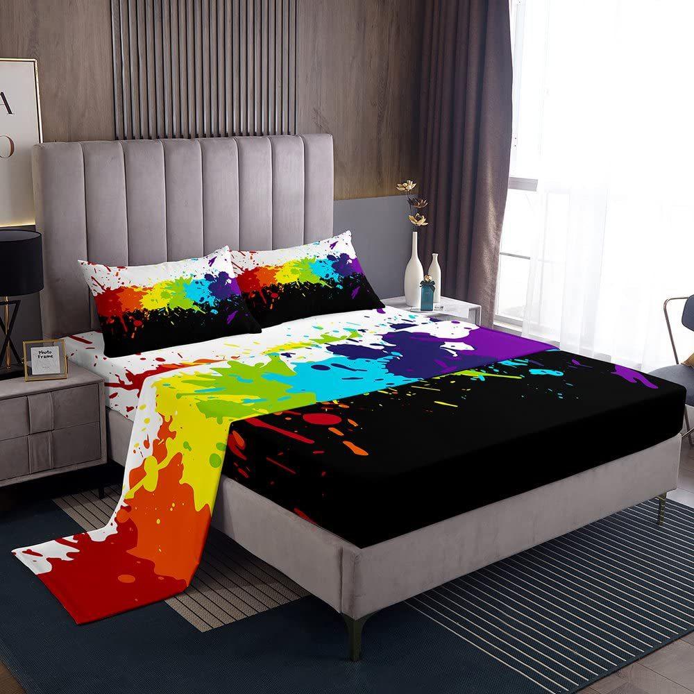 Cute Cartoon Panda Pattern Bed Hat Four-Piece Bedding Set Bedroom Dormitory Bedding Decoration