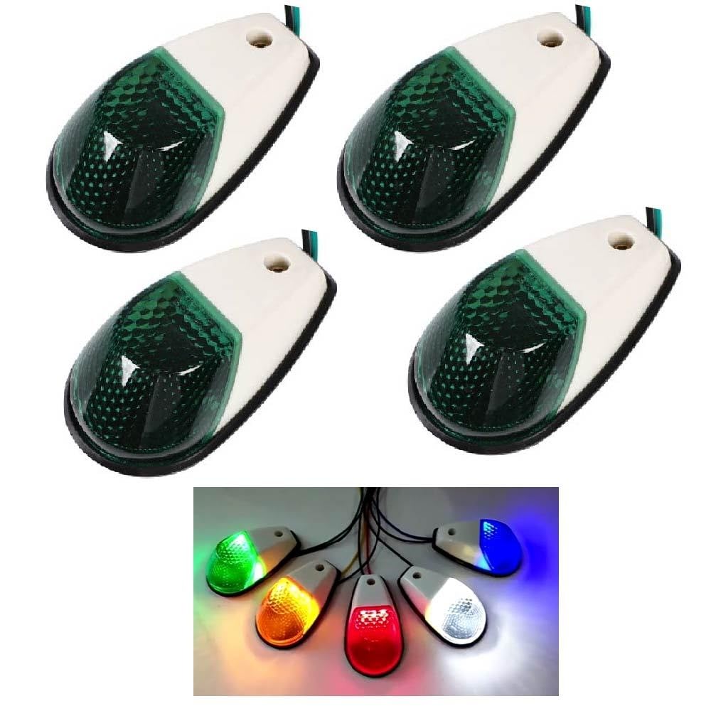 

Set of 4 LED Waterproof Frog Marker Car Width Light зелёный