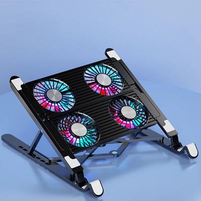 Laptopständer mit Computer-Kühlerhalterung für Tablet, universelle 11-14-Zoll-Laotop-Stummschaltung, RGB-Lüfterkühlung, Laptophalterung
