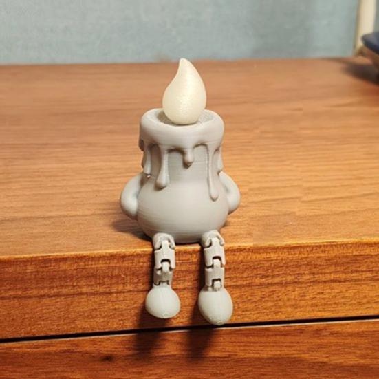 Yousheng 3D Printed Halloween Candle Figurine, Glow-in-the-Dark Spooky Decor with Movable Joints, Creative Desktop Decoration Multiple Colors, Gift