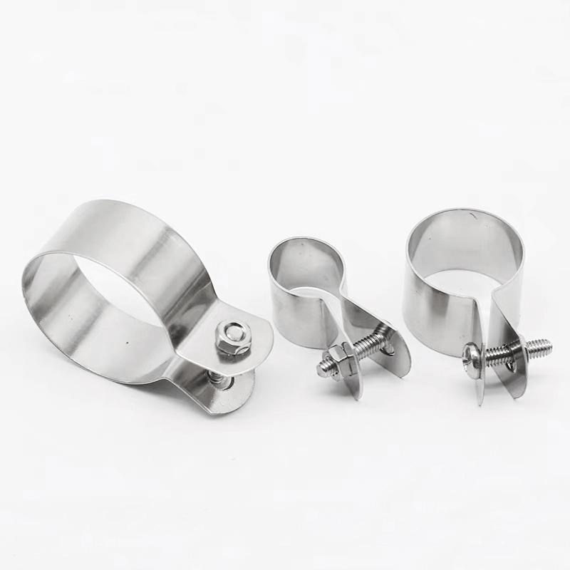 2/5/10pcs 304 Stainless Steel Ohmic Grounding Clamp Pipe Clamp Horseback Clamp Bracket Pipe Buckle Hose Clamp