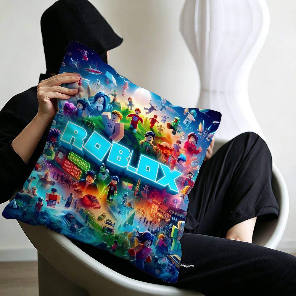 Hot Game R-Robloxs-X Cool Pillow Covers Cartoon Sofa Decorative Home Double-sided Printing Short Plush Cute Cushion Cover