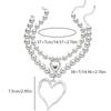 Adjustable Big Heart Pendant Necklace Exaggerated Double-layer Choker Chain Jewelry  Party Wear