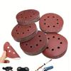 100Pcs 125mm Sandpaper Round Shape Sanding Discs Hook Loop Sanding Paper Buffing Sheet Sandpaper 8 Hole Sander Polishing Pad
