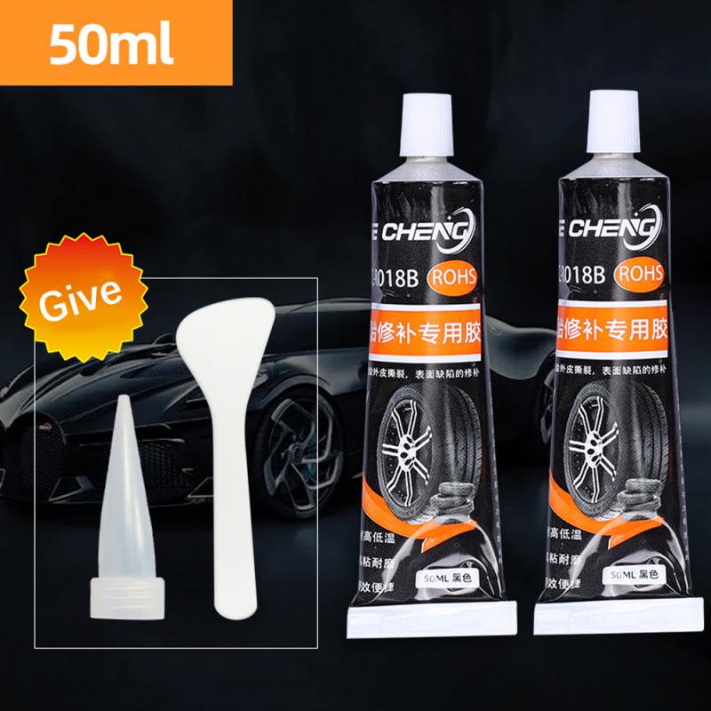 30/50ml Vodotěsná Kapalina na Opravu Pneumatik Odolná Vysokým Teplotám Černá Silná Gumová Lepidla Adhezivní Lepidlo Nástroje pro Opravy Aut