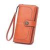Women's Retro Oil Wax Leather Long Wallet - Hollowed-out Design, Multi-functional, Large Capacity Phone Bag