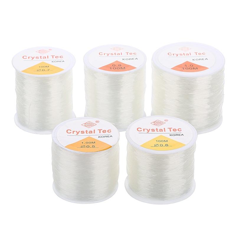 Round Transparent Fish Silk Elastic Line, Colored Crystal Line Diy Beaded Elastic Rope Jewelry Accessories 100 Meters