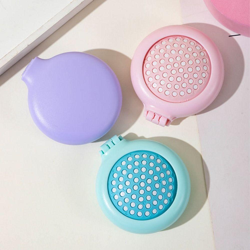 4Pcs Mini Makeup Mirror with Comb Round Pocket Hair Brush Fashion Folding Air Bag Comb  Girl Women