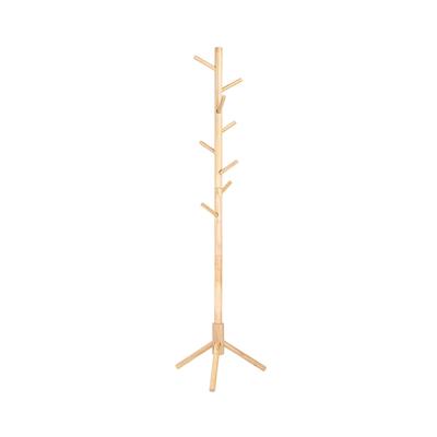 Standing Coat Rack, Solid Wood Coat Rack, Tree-Shaped Coat Rack with 8 Hooks, 3 Height Options, for Clothes, Hats, Bags, for Living Room