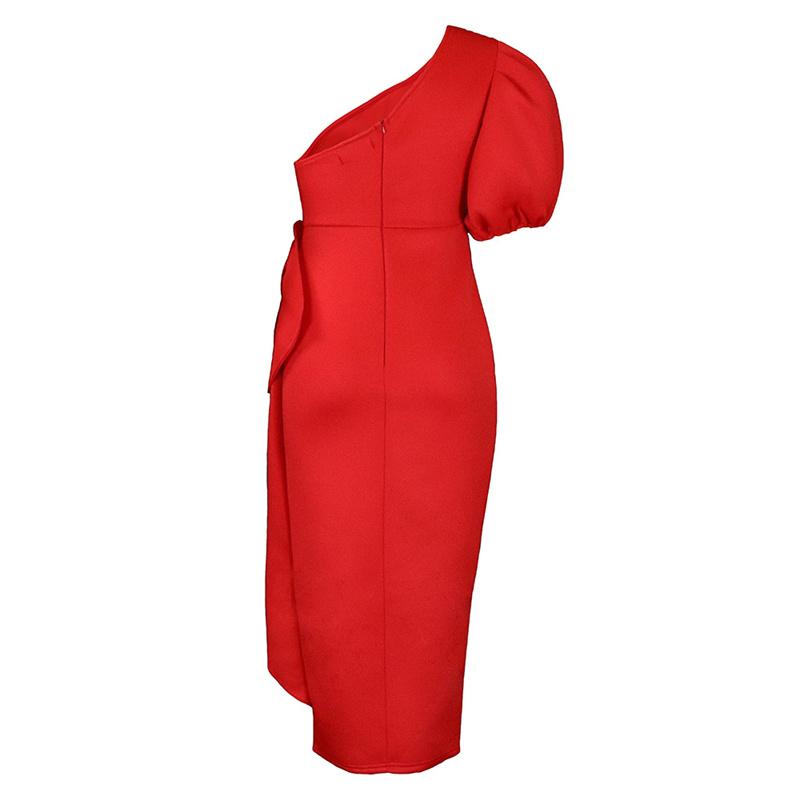 Collar Split Ruffled Dress Sexy Women's Dress Fashion Clothing Diagonal