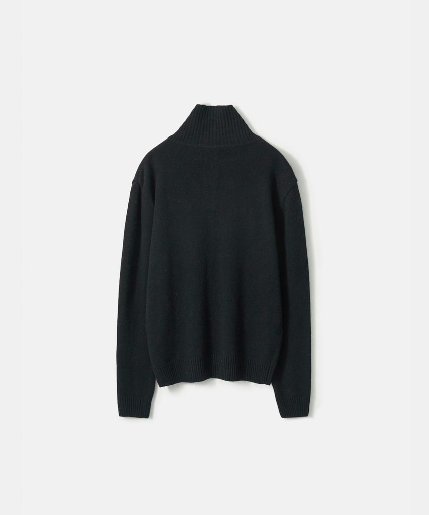 TRIP LE SENS Wool High-Neck Button Knit_Black