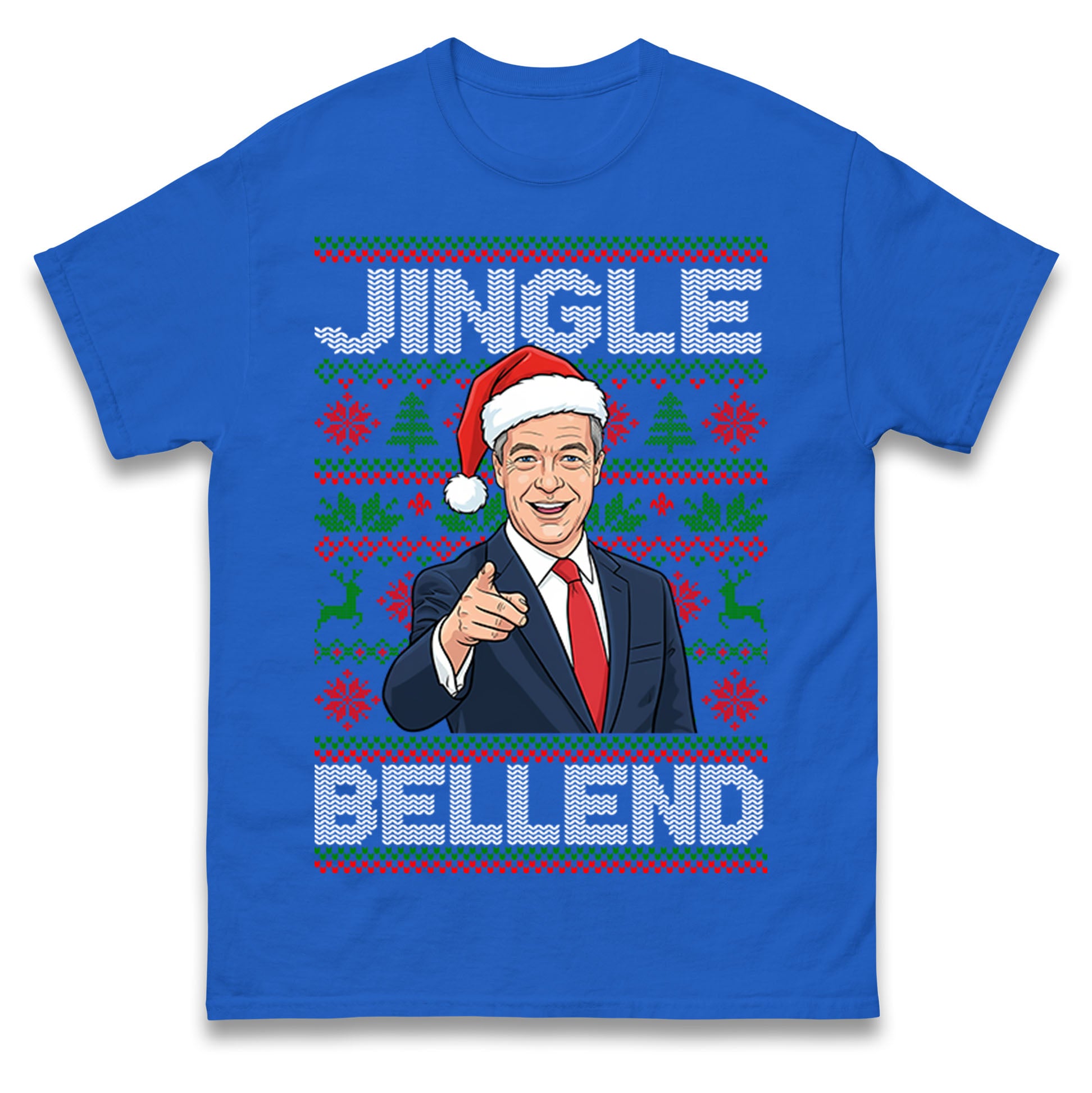 Nigel Farage Jingle Bell End Christmas T Shirt Tshirt Mens Womens Unisex Tops Tees 2XL