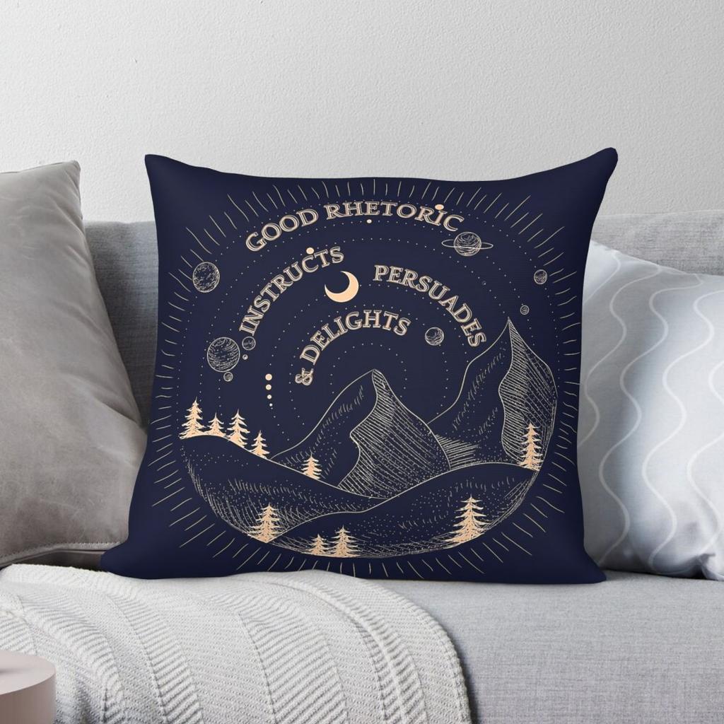 Good Rhetoric Instructs Delight Pillowcase Polyester Linen Velvet Creative Zip Decorative Pillow Case Home