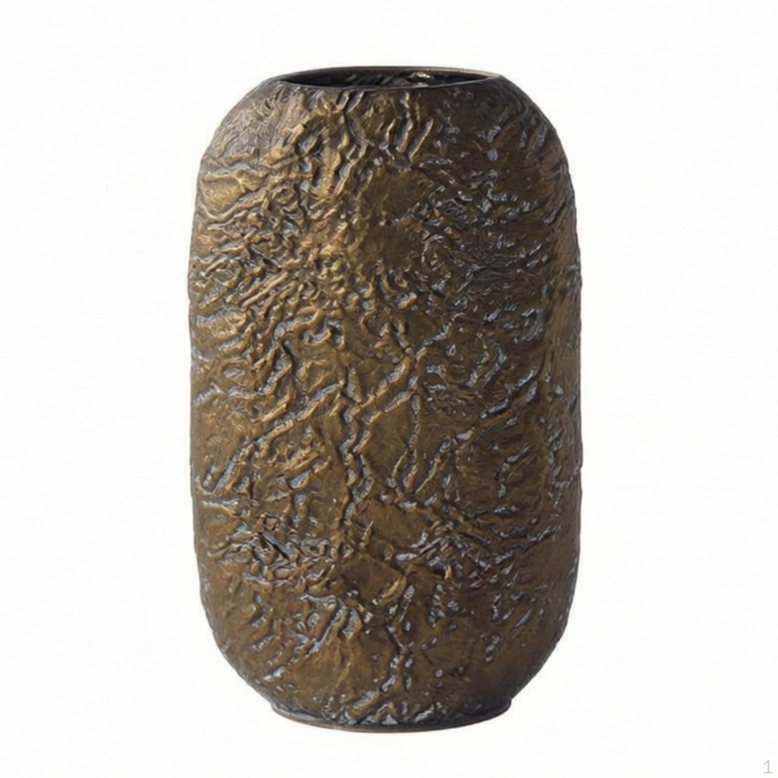 Tabletop Vase Distressed with Textured Surface Rustic Dried Botanical Holder for Side Table,