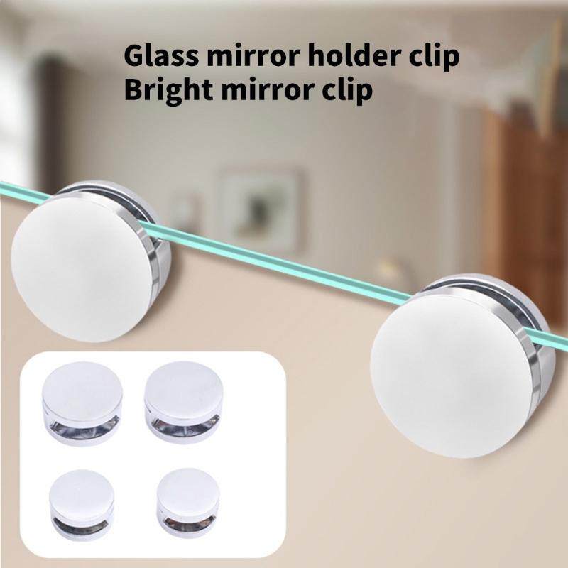 4Pieces Mirror Support Clip Sturdy Zinc Alloy Materials for Home Decoration and Interior Designs Projects Supplies