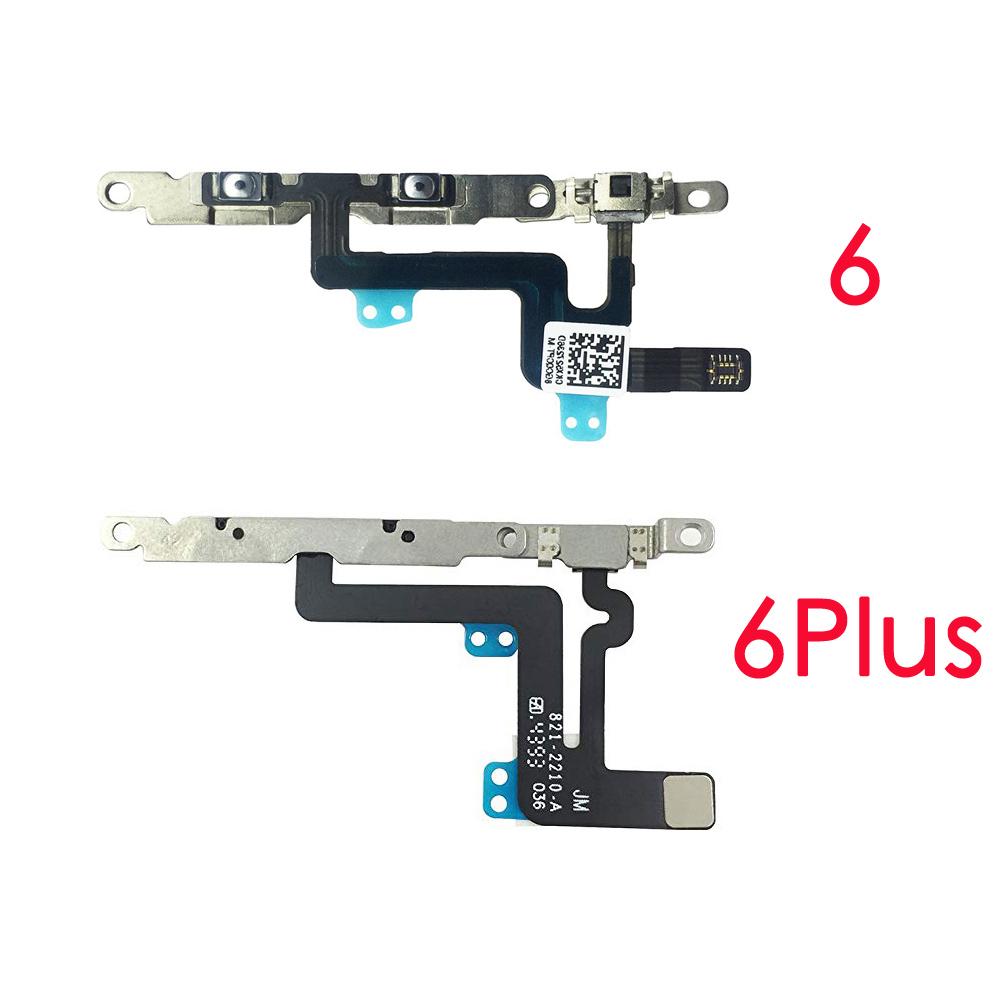 Volume Button Silent Switch Flex Cable For iPhone 6 6P 6s 7 7P 8 Plus X XR XS Xs Max Replacement With Brackets Preinstalled