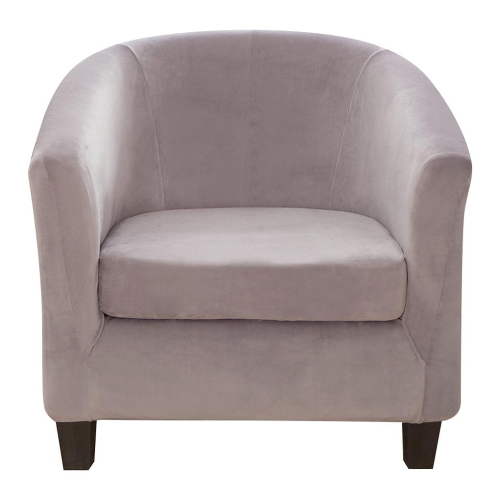 Velvet Tub Chair Slipcover Pub Club Sofa Fitted Single Armchair Covers Accent Chair Protector Stretch Barrel Chair Slipcovers