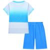 19820 Kinder Mädchen Prinzessin Print Kurzarm T-Shirt Top Shorts Blaue Sets