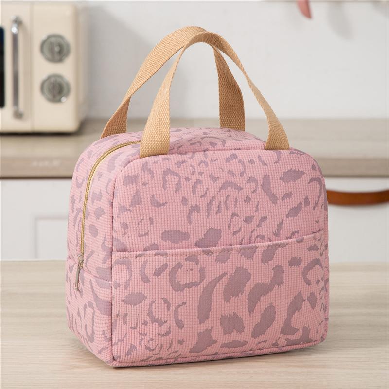 Portable Lunch Bag Leopard Print Lunch Bag Picnic Lunch Box for Women Men Reusable Lunch Tote Bag for Travel Work School